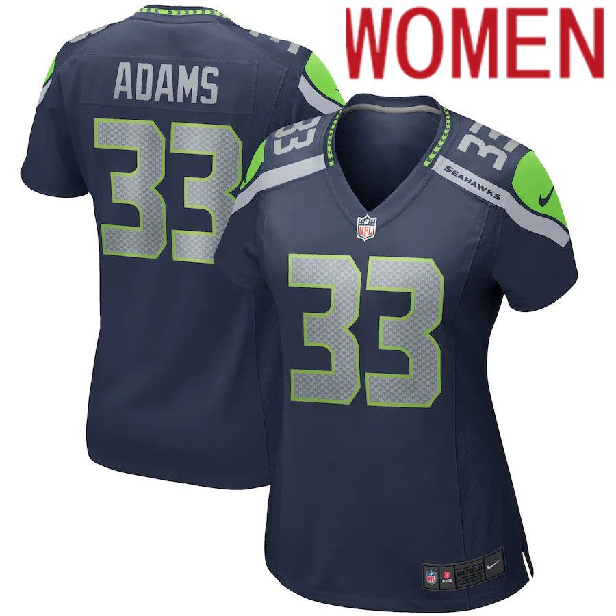 Women Seattle Seahawks #33 Jamal Adams Nike College Navy Game Player NFL Jersey